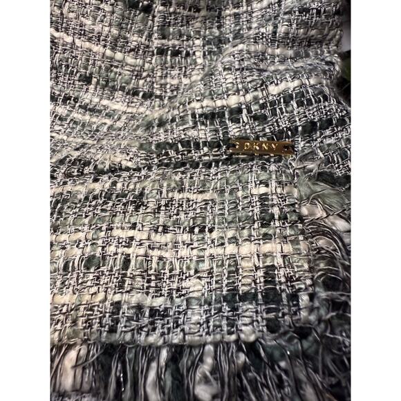 DKNY Tweed Blazer Jacket, Black Gray Frayed Edge Boucle Career, Size 4 - Picture 10 of 10